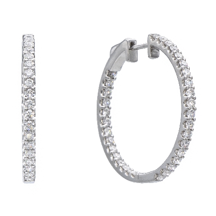 18K White Gold In/Out Hoop Earrings w/Diams=1.95ctw IS H-I #ER03944 108639