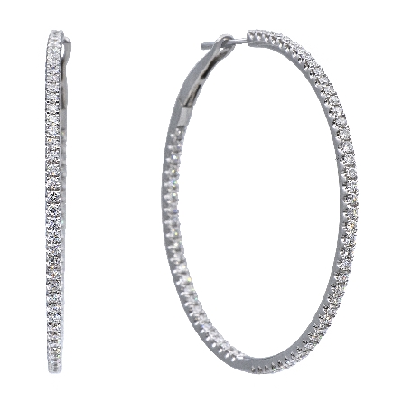 14K Yellow Gold 1.75inch In/Out Hoop Earrings w/Diams=2.05ctw SI H-I #ER03107 117046