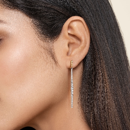 14K Yellow and White Gold Bujukan Stud Drop Earrings w/Diams=.77ctw SI2 H-I #EG15310M45JJ (S2211929)