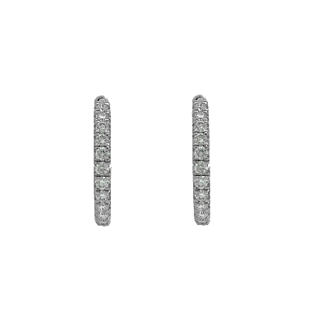 18K White Gold In and Out Hoop Earrings w/42Diams=.79ctw VS H-I #E11-129031