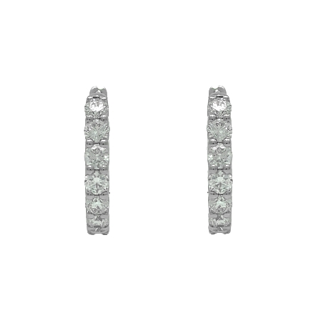 18K White Gold In and Out Hoop Earrings w/26Diams=1.49ctw VS-SI I #E11-165230