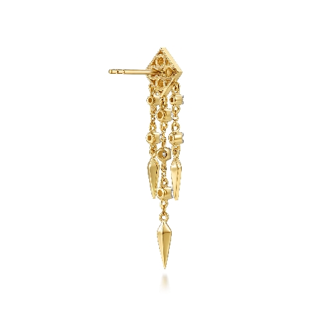 14K Yellow Gold Gabriel Chandelier Spike Drop Earrings w/Diams=.31ctw SI2 H-I #EG15717Y45JJ (S2292843)