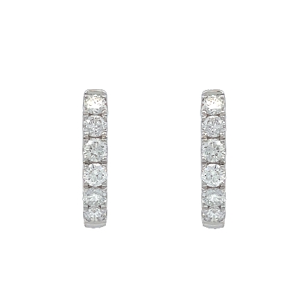 14K White Gold Huggie Hoop Earrings w/Diams=.69ctw SI H-I #ER04813 135460