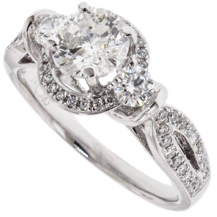 14K White Gold Split Shank Semi Mounting w/Diams=.50ctw VS-SI H #RG15495 (center stone sold separately - to view details of center stone item is #A2-06125)