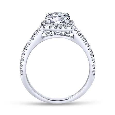 14K White Gold BRIDGET Engagement Ring Semi Mounting w/Diams=.53ctw SI2 G-H for 1.5ct Round Center Stone (not included) Size 6.5 #ER8259W44JJ (S1182152)