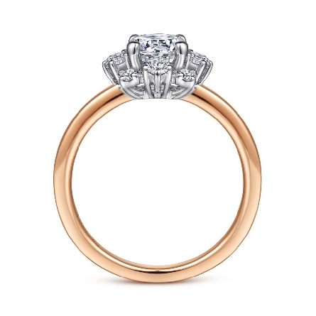 14K Rose and White Gold Gabriel CLARISE Engagement Ring Semi Mounting w/Diams=.28ctw SI2 G-H for a 5.75mm Round Center Stone (Not included) Size 6.5 #ER14661R3T44JJ (S1214018)