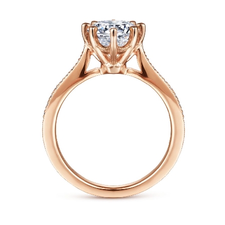 14K Rose Gold KEIKO 8Prong Engagement Ring Semi Mounting w/Diams=.09ctw SI2 G-H for a Round 1.5ct Center Stone (not included) Size 6.5 #ER15612R6K44JJ (S1152073)