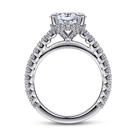 14K White Gold LAUREL 4Prong East-West Engagement Ring Semi Mounting w/Diams=.56ctw SI2 G-H for a 9x6mm Oval Center Stone (not included) Size 6.5 #ER15621O6W44JJ (S1152085)