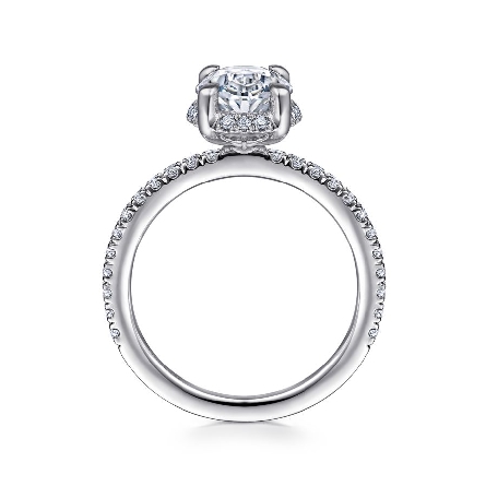 14K White Gold Gabriel HART Hidden Halo Oval Engagement Ring w/Diams=.38ctw SI2 G-H for a 2ct Oval Center Stone (not included) Size 6.5 #ER14719O8W44JJ (S1318027)