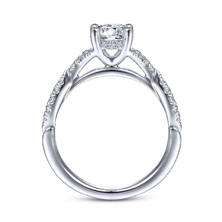 14K White Gold Gabriel UNICA Engagement Ring Semi Mounting w/Diams=.21ctw SI2 G-H for a 3/4ct Round Center Stone (not included) Size 6.5 #ER15183R3W44JJ (S1318032)