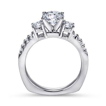 14K White Gold Gabriel CHLOE Euro Shank Engagement Ring Semi Mounting w/Diams=.53ctw SI2 G-H Size 6.5 #ER4247W44JJ (S1411783)