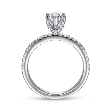 14K White Gold Gabriel ULANI Under Halo Engagement Ring Semi Mounting w/Diams=.23ctw SI2 G-H for a 10.5x5mm Marquise Center Stone (Not included) Size 6.5 #ER14914M4W44JJ (S1411800)