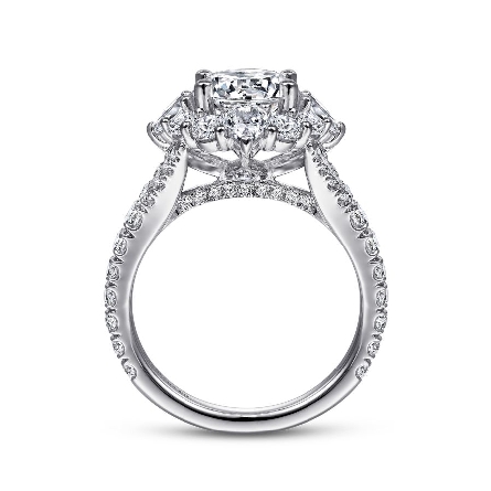14K White Gold Gabriel IOIANA Halo Engagement Ring Semi Mounting w/Diams=1.87ctw SI2 G-H for a 1.75ct Round Center Stone (not included) Size 6.5 #ER15046R8W44JJ (S1411804)