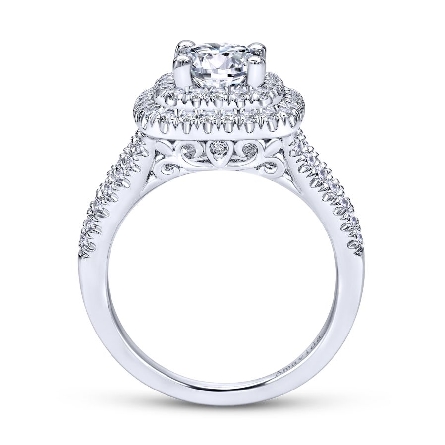 14K White Gold Gabriel ROBERTA Engagement Ring Semi Mounting w/Diams=.60ctw SI2 G-H for a 1ct Round Center Stone (not included) #ER10461W44JJ (S1516772)