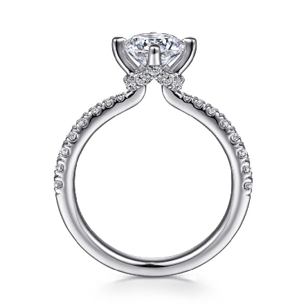 14K White Gold Gabriel ADA 4Prong Kite Head Engagement Ring Semi Mounting w/Diams=.41ctw SI2 G-H for a 1.25ct Round Center Stone (not included) Size 6.5 #ER15756R4W44JJ (S1516805)