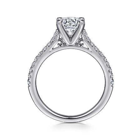 Platinum Gabriel JOANNA Engagement Ring Semi Mounting w/Diams=.24ctw SI2 G-H for 1.25ct Round Center Stone (not included) 4Prong Head #ER7224PT4JJ (S1516793)