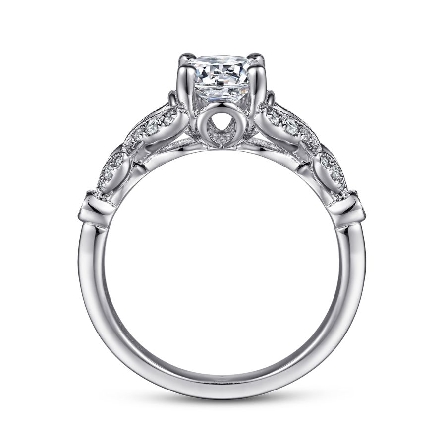 S/O 14K White Gold Gabriel BRYCE Engagement Ring Semi Mounting w/Diams=.23ctw SI2 G-H for a 1.25ct Round Center Stone (Not included) Size 4.5 #ER14662R4W44JJ (S1598829)