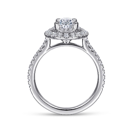 14K White Gold Gabriel NOVALEE Engagement Ring Semi Mounting w/Diams=.57ctw SI2 G-H for a 8x5.5mm Oval Center Stone (not included) Size 6.5 #ER14726O4W44JJ (S1578145)