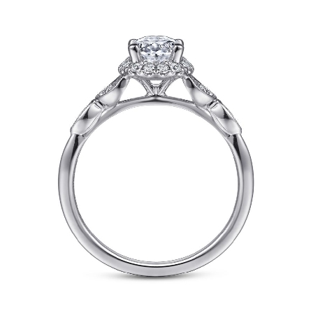 14K White Gold Gabriel KATRIANE Vintage Inspired Engagement Ring Semi Mounting w/Diams=.20ctw SI2 G-H for a 7.5x5mm Oval Center Stone (not included) Size 6.5 #ER15611O3W44JJ (S1575740)