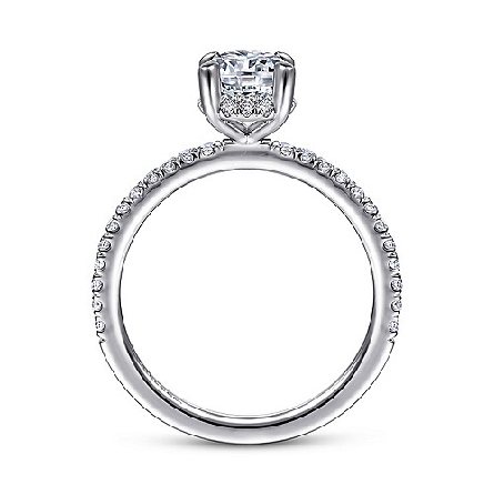 14K White Gold Gabriel HART Engagement Ring Mounting w/Diams=.30ctw SI2 G-H for a 9x6mm Oval Center Stone (not included) Size 6.5 #ER14719O6W44JJ (S1636085)