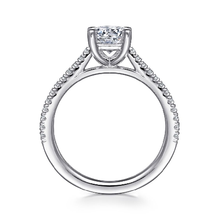 14K White Gold Gabriel ABBIE Engagement Ring Mounting w/Diams=.21ctw SI2 G-H for a 1ct Round Center Stone (not included) Size 6.5 #ER16129R4W44JJ (S1636098)