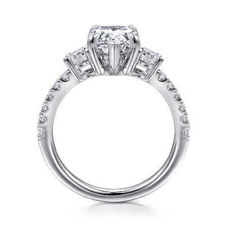 14K White Gold Gabriel AIDAH Engagement Ring Mounting w/Diams=.71ctw SI2 G-H for a 10.5x7mm Pear Center Stone (not included) Size 6.5 #ER16203P8W44JJ (S1636057)