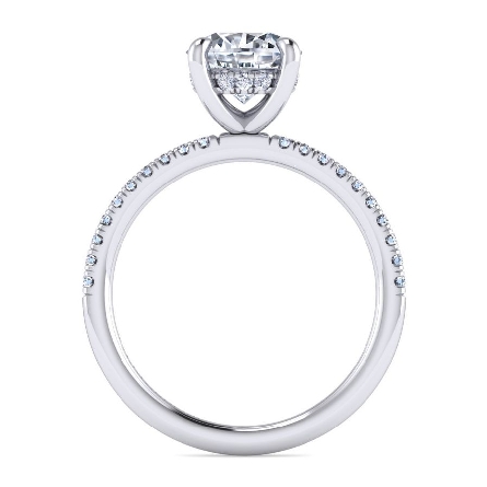 14K White Gold Gabriel STASIA 4Prong Hidden Halo Engagement Ring Semi Mounting w/Diams=.20ctw SI2 G-H for a 1.5ct Round Center Stone (not included) Size 6.5 #ER16058R6W44JJ (S1636082)