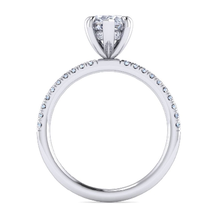 14K White Gold Gabriel STASIA 5Prong Hidden Halo Engagement Ring Semi Mounting w/Diams=.20ctw SI2 G-H for a 1ct Pear Center Stone (not included) Size 6.5 #ER16058P6W44JJ (S1636094)