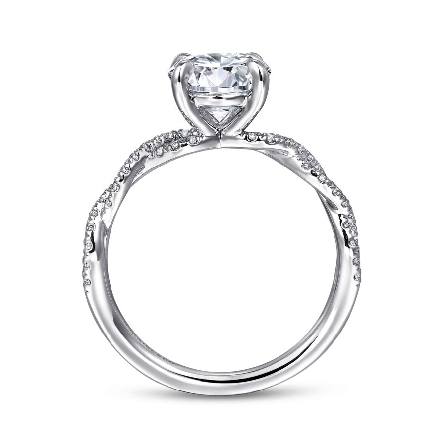 14K White Gold Gabriel JOSEFINA 4Prong Twist Engagement Ring Semi Mounting w/Diams=.23ctw SI2 G-H for a 1.5ct Round Center Stone (not included) Size 6.5 #ER11642R6W44JJ (S1636065)