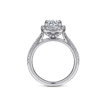 14K White Gold Gabriel BLOSSOM Halo Engagement Ring Semi Mounting w/Diams=.35ctw SI2 G-H for a 1ct Round Center Stone (not included) Size 6.5 #ER14916R4W44JJ (S1753478)