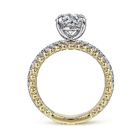 14K Yellow and White Gold Gabriel Bujukan ADDI 4Prong Head Engagement Ring Semi Mounting w/Diams=.26ctw SI2 G-H for a 1.5ct Round Center Stone (not included) Size 6.5 #ER16248R6M44JJ (S1751073)