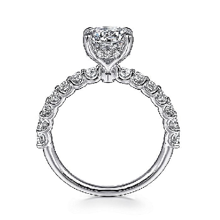 14K White Gold Gabriel FLORAH 4Prong Hidden Halo Head Engagement Ring Semi Mounting w/Diams=.70ctw SI2 G-H for a 1.5ct Round Center Stone (not included) Size 6.5 #ER16372R6W44JJ (S1754004)