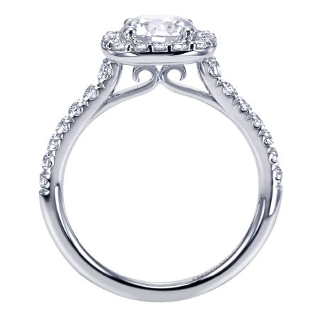 14K White Gold Gabriel LYLA Engagement Ring Semi Mounting w/Diams=.64ctw SI2 G-H for a 1.25ct Center Stone (not included) #ER10698W44JJ (S1754953)