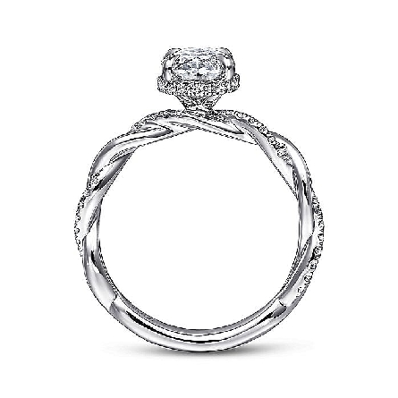 14K White Gold Gabriel AMA Hidden Halo Engagement Ring Semi Mounting w/Diams=.29ctw SI2 G-H for a 1.25ct (8.5x5.8mm) Oval Center Stone (not included) #ER16357O6W44JJ (S1754948)