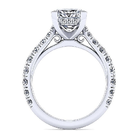 14K White Gold Gabriel AVERY Engagement Ring Semi Mounting w/Diams=.81ctw SI2 G-H for a 1.5ct Princess Center Stone (not included) Size 6.5 #ER12293S8W44JJ (S1754951)