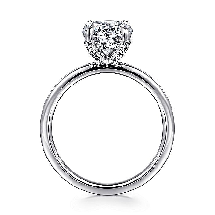 14K White Gold Gabriel DANIELE 4Prong Diamond Head Engagement Ring Semi Mounting w/Diams=.14ctw SI2 G-H for a 1.5ct Round Center Stone (not included) Size 6.5 #ER16138R6W44JJ (S1743733)
