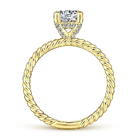 14K Yellow Gold Gabriel BOBBI Hidden Halo Engagement Ring w/Diams=.11ctw SI2 G-H for a 1ct Round Center Stone (not included) #ER13913R4Y44JJ (S1192093) 