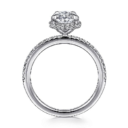 14K White Gold Gabriel ALLESIA Hidden Halo Engagement Ring w/Diams=.29ctw SI2 G-H for a 8.5x5.8mm Oval Center Stone (not included) #ER16350O8W44JJ (S1754963) 