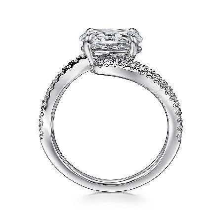 14K White Gold Gabriel AIVA East-West Bypass Engagement Ring Semi Mounting w/Diams=.22ctw SI2 G-H for a 9x6mm Oval Center Stone (not included) Size 6.5 #ER16278O6W44JJ (S1754947)