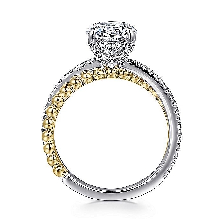 14K White and Yellow Gold Gabriel Bujukan CORSIKA Engagement Ring Semi Mounting w/Diams=.33ctw SI2 G-H for a 1.5ct Round Center Stone (not included) Size 6.5 #ER16246R6M44JJ (S1754950)
