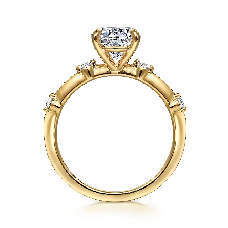 14K Yellow Gold Gabriel Semi Mounting for a 1.75ct Round Center(not included) w/Diamonds=.11ctw SI2 G-H Size6.5 #ER16431R6Y44JJ (S1885278)