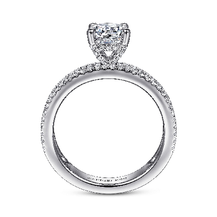 14K White Gold Gabriel 3Row Engagement Ring Semi Mounting for 1.25ct Center Stone (not included) w/Baguette Diamonds=.73ctw VS2 G-H and Round Diamonds=.51ctw SI2 G-H Size 6.5 #ER15175R5W44JJ (S1885264)