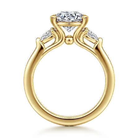 14K Yellow Gold Gabriel Half Bezel Engagement Ring Semi Mounting w/Diams=.29ctw SI2 G-H Size 6.5 (center stone not included) #ER16720R6Y44JJ (S2086306)