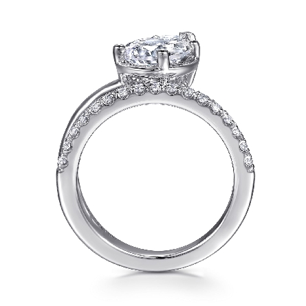 14K White Gold Gabriel Bezel Pear Wrap Around Engagement Ring Semi Mounting (center stone not included) w/Diams=.30ctw SI2 G-H Size6.5 #ER16668P8W44JJ (S2118767)