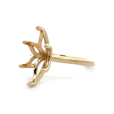 14K Yellow Gold 6Prong Floral Engagement Ring Semi Mounting for 2ct Marquise Center (stone not included) Size6.5 #31-V1102IMY-E.01