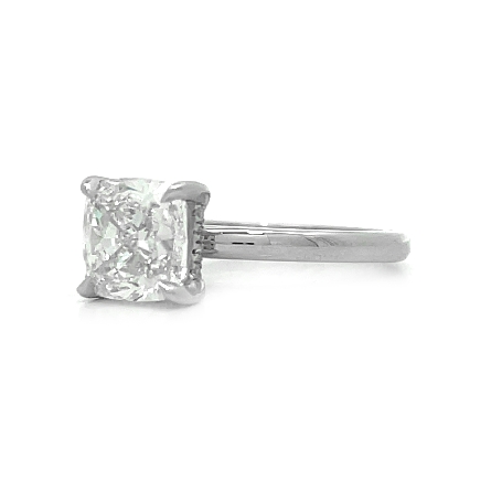Platinum Underhalo Engagement Ring w/1 Cushion Diamond=2.54ct IF J GIA#1206665053 and Diams=.10ctw SI2 G-H Size6 #ORSP6009