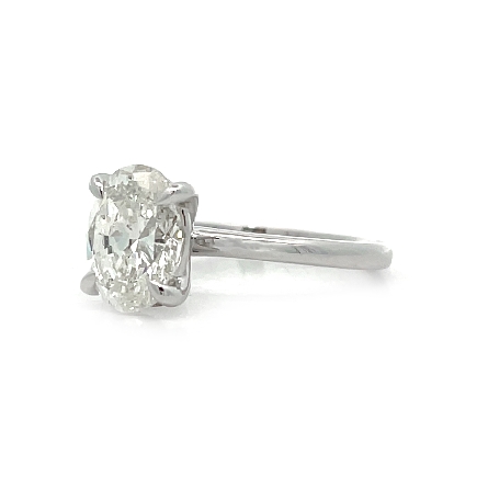 14K White Gold Solitiare Engagement Ring w/1 Oval Diamond=2.02ct SI2 J GIA#5212246914 Size6.75 #123823