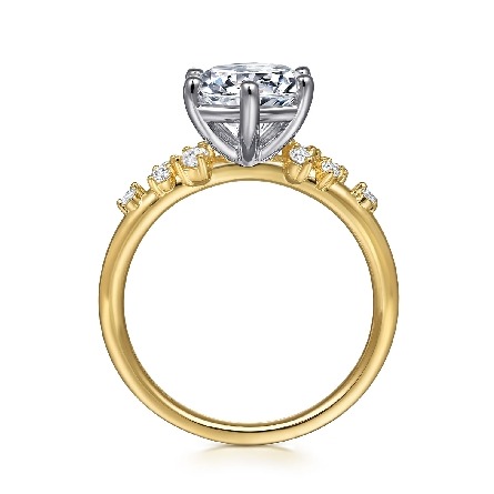 14K Yellow and White Gold Gabriel 6Prong Engagement Ring Semi Mounting for 2ct Round Center Stone (not included) w/Diams=.17ctw SI2 G-H Size6.5 #ER15973R8M44JJ (S2277756)