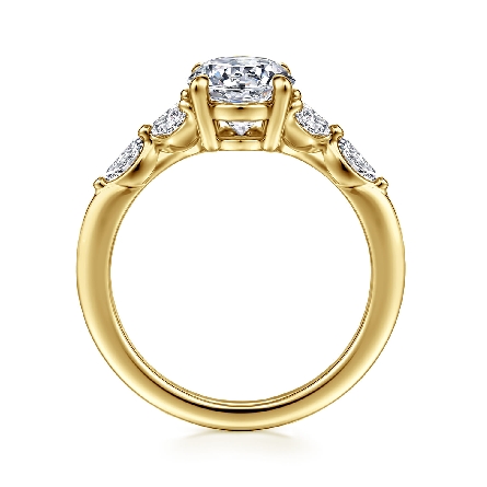 14K Yellow Gold Gabriel Oval Floral Nouveau Engagement Ring Semi Mounting for 2.25ct Oval Center Stone (not included) w/Diams=.37ctw VS2 G-H Size6.5 #ER16495O8Y43JJ (S2277755)