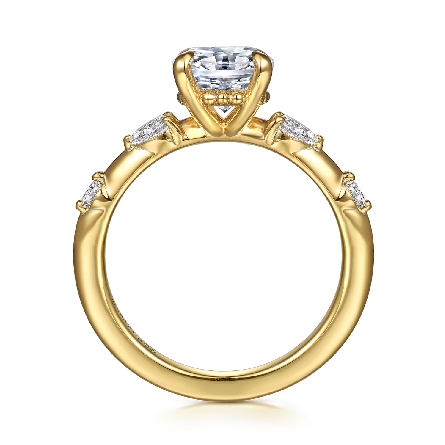 14K Yellow Gold Gabriel Oval Bujukan Engagement Ring Semi Mounting for 2.25ct Oval Center Stone (not included) w/Diams=.24ctw SI2 G-H Size6.5 #ER1666O8Y44JJ (S2277752)